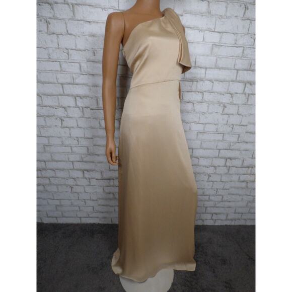 $285 BHLDN Sachin & Babi Chelsea One Shoulder Bow Gown in Neutral 4 NEW - Picture 6 of 16